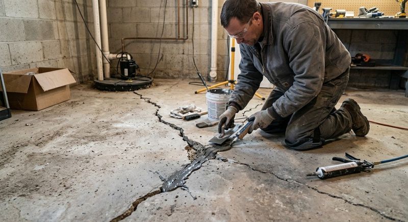 Cracked Basement Floor Repair in Stafford County, VA